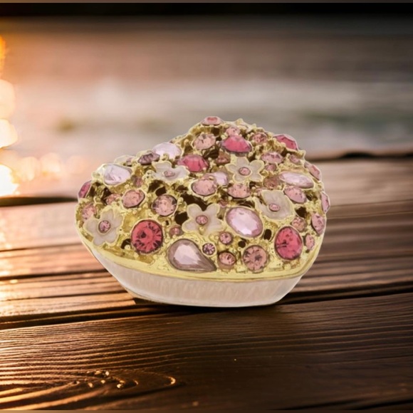 New Pink Floral Rhinestone Jewelry Box - Picture 7 of 10
